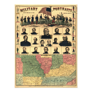 Civil War Border Military Portraits 1861, Restored Photo Print