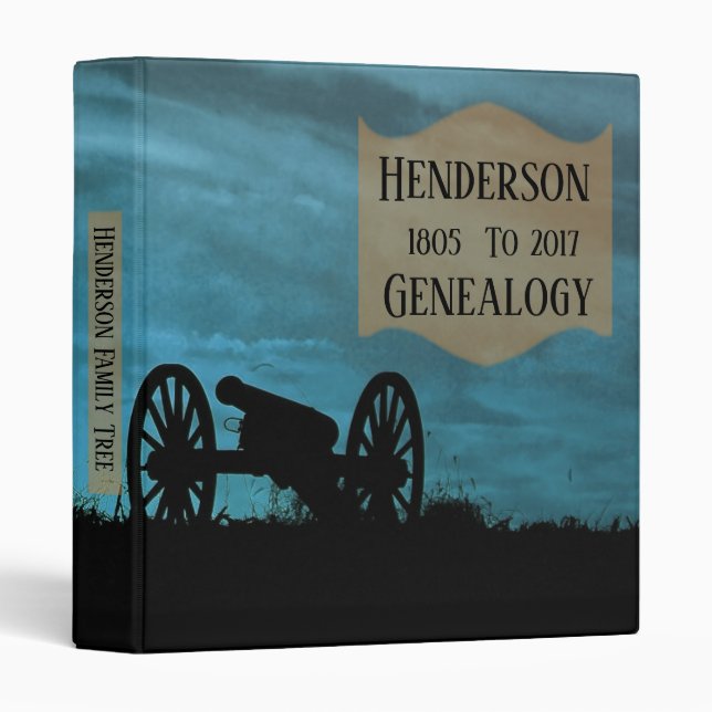 Civil War Canon At Dusk Genealogy 3 Ring Binder (Front/Spine)