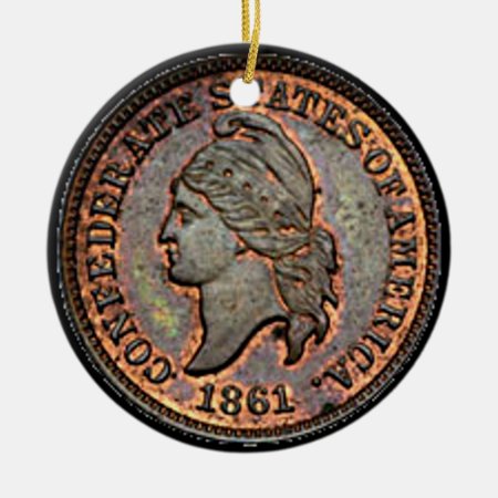 Civil War Confederate Usa Penny Ceramic Ornament