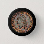 Civil War Confederate Usa Penny Pinback Button at Zazzle