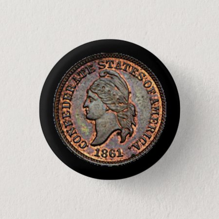 Civil War Confederate Usa Penny Pinback Button