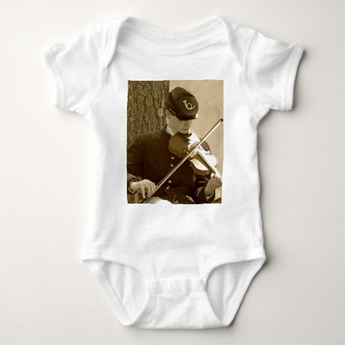 Civil War Fiddle Player Baby Bodysuit