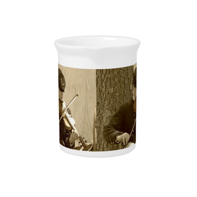 Civil War Fiddle Player Beverage Pitcher (Front)