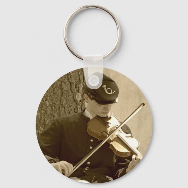 Civil War Fiddle Player Keychain (Front)
