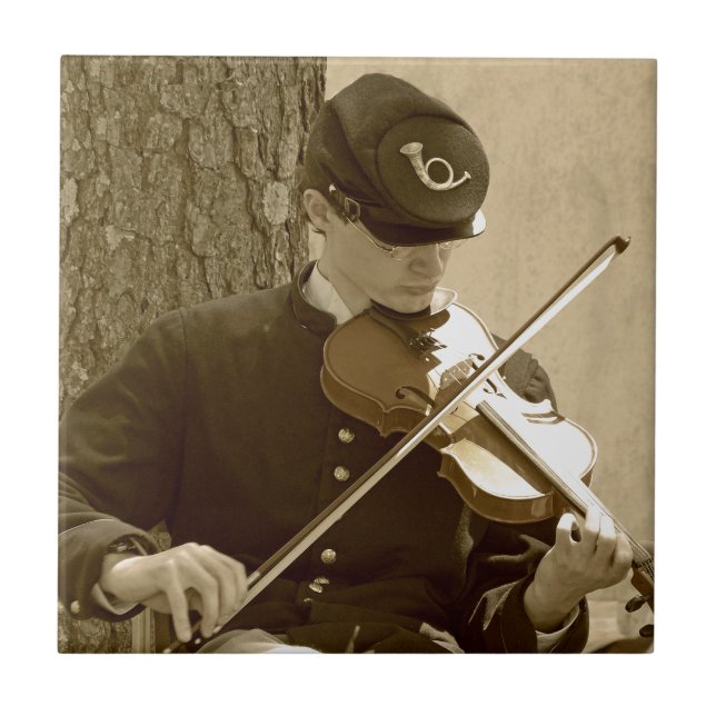 Civil War Fiddle Player Tile (Front)