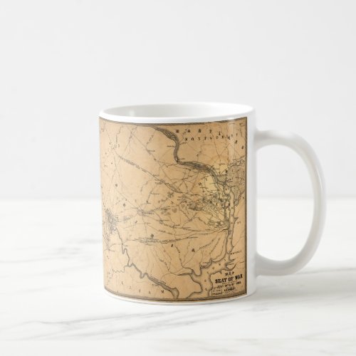Civil War First Battle of Bull Run Map Seat of War Coffee Mug