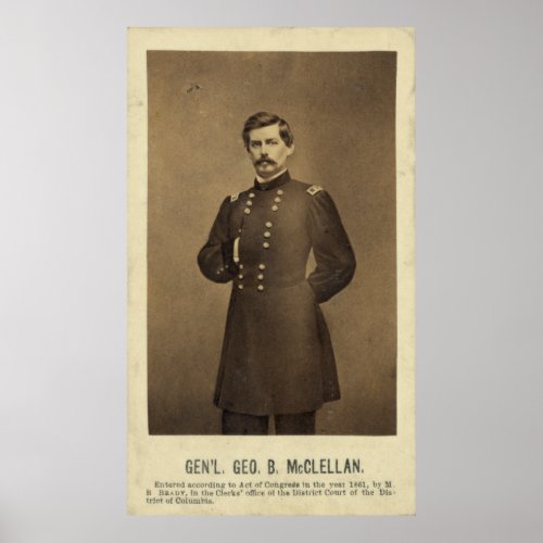 Civil War General George B McClellan Print