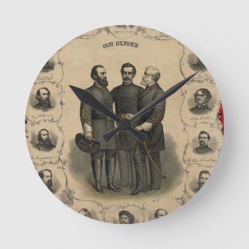 Civil War Heroes Round Clock