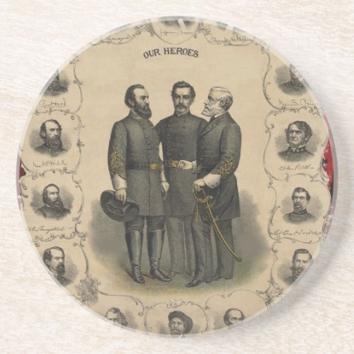 Civil War Heroes Sandstone Coaster