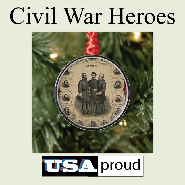 Civil War Heroes 🎖️⚔️ Southern Generals Epic  Metal Ornament (Stonewall Jackson)