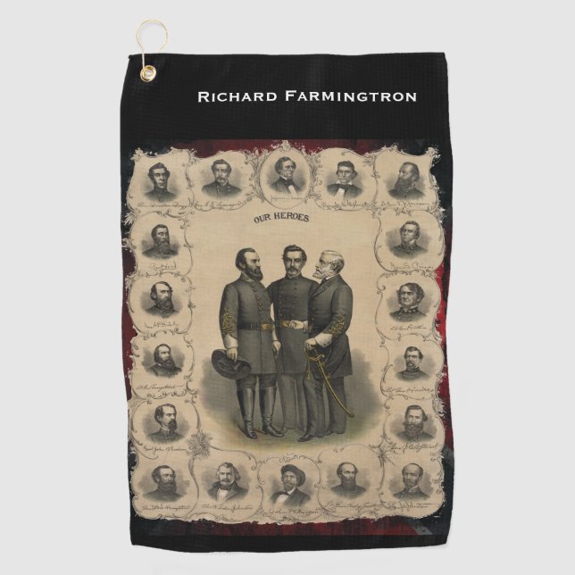 Civil War Heroes Southern Generals Epic Value  Golf Towel (Front)