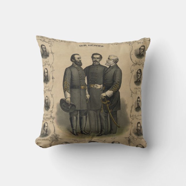 Civil War Heroes Throw Pillow (Front)