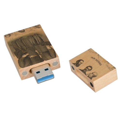 Civil War Heroes Wood Flash Drive