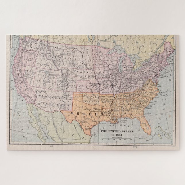 Civil War Map Jigsaw Puzzle (Horizontal)