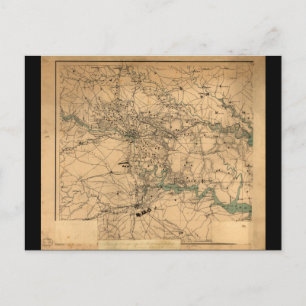 Civil War Map of Richmond and Petersburgh (1864) Postcard