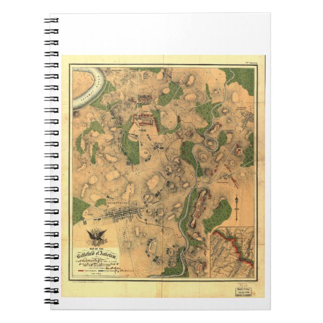 Civil War Map of the Battlefield of Antietam 1862 Notebook (Front)
