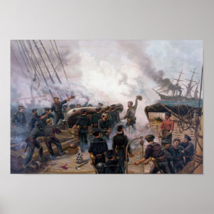 Civil War Naval Battle - Kearsarge And Alabama Poster
