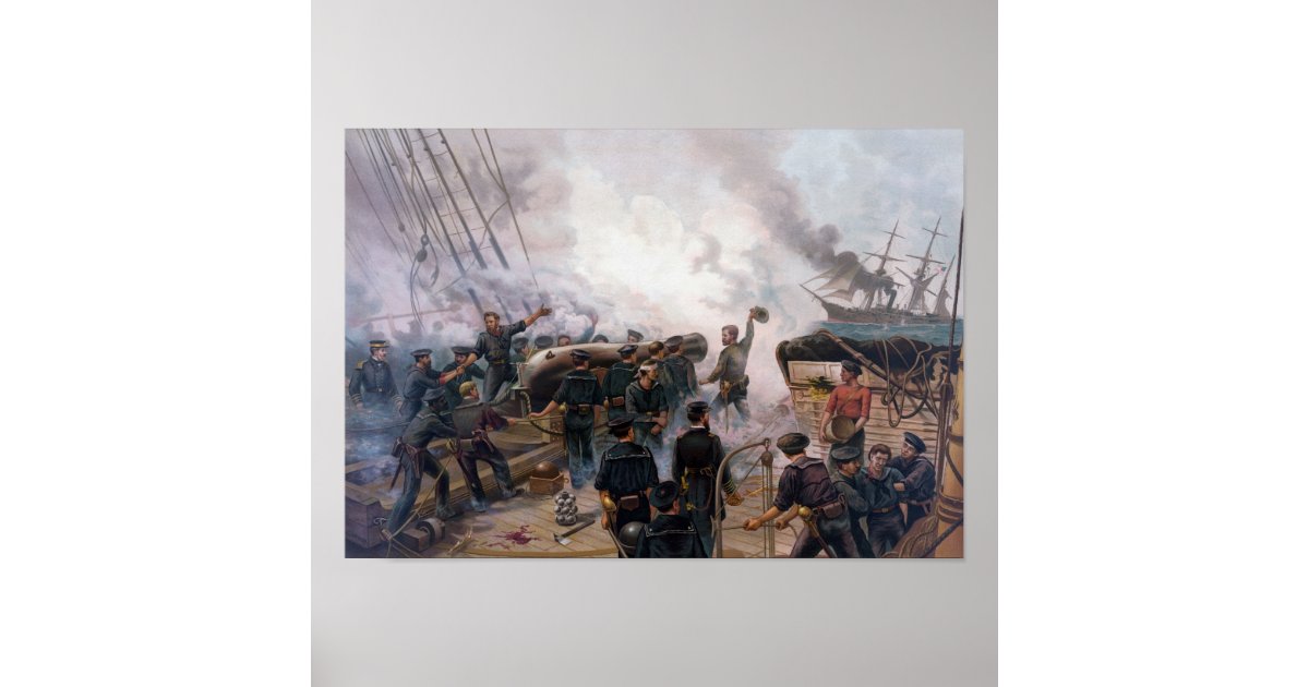 Civil War Naval Battle Kearsarge And Alabama Poster Zazzle