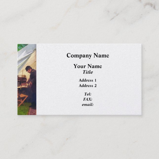 Civil War Officer's Tent Business Card (Front)