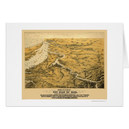 Civil War Panoramic Map 1861 Cards (Front Horizontal)