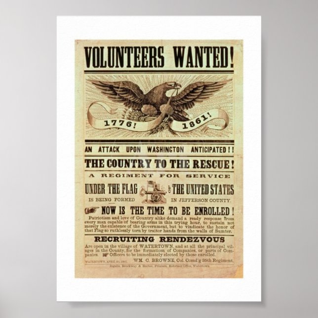 Civil War Recruiting Poster (Front)