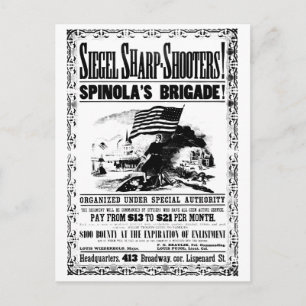 Civil War Recruitment Poster, black Postcard
