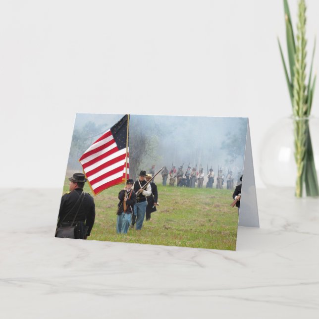 Civil War Reenactment - Flag Boy - Greeting Card (Front)