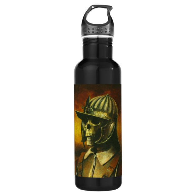 Civil War Roundhead Skeleton Water Bottle (Front)