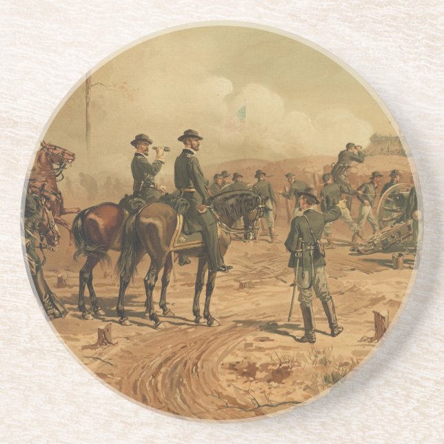 Civil War Siege of Atlanta by Thure de Thulstrup Drink Coaster (Front)