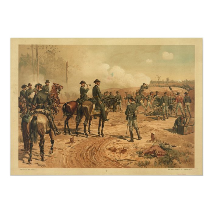 Civil War Siege of Atlanta by Thure de Thulstrup Invites