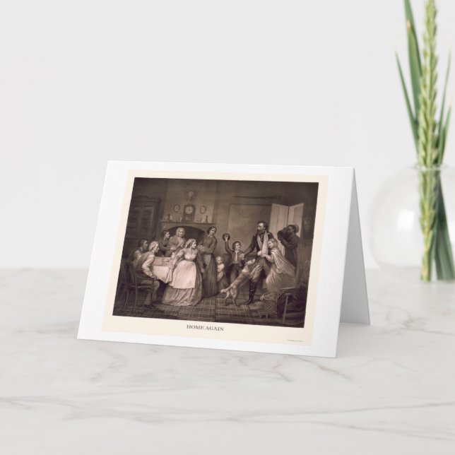 Civil War Soldier Being Welcomed Home Card (Front)