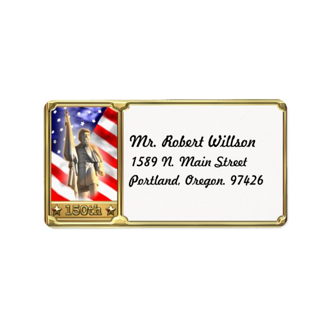 Civil War Soldier Commemorative Address Label (Front)