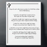 Civil War Soldier Prayer Plaque<br><div class="desc">A portion of the royalties received will support charities. To see the list of charities supported and amounts given visit my website -- http://wordsbygodsgrace.com. The amounts each charity receives will be posted as royalties come in. Thank you for your support.</div>