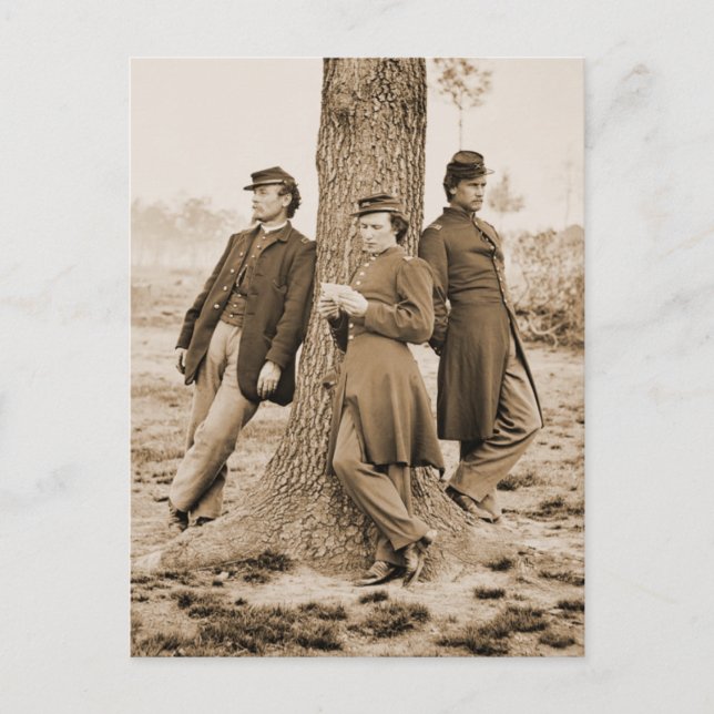 Civil War Three Officers Postcard (Front)