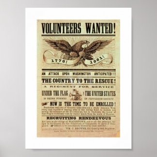 Civil War Union Army Recruiting Poster