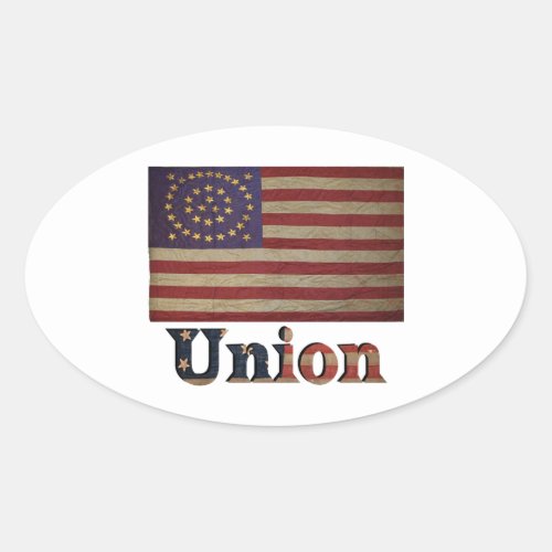 Civil War Union Awesome Charming Flag Oval Sticker