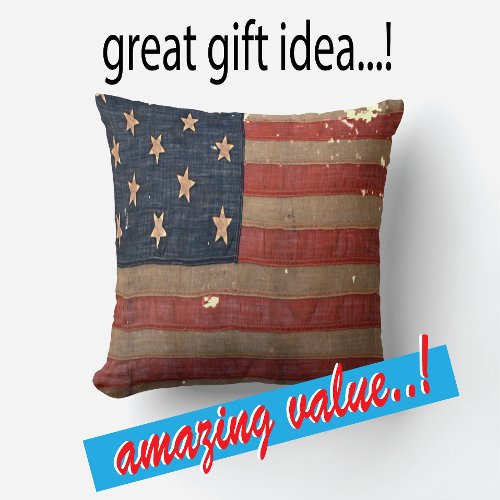 Civil War Union Awesome Charming Flag Throw Pillow