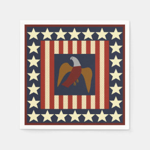 Civil War Union Eagle & Stars Quilt Square Napkins