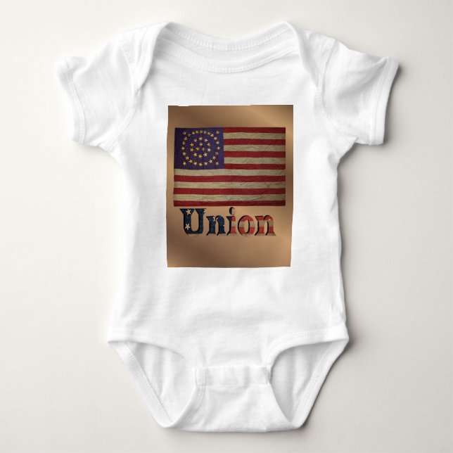 Civil War Union Flag ✨ Antique Historic  Baby Bodysuit (Front)