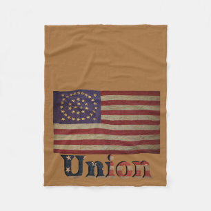 Civil War Union Flag ✨ Antique Historic Fleece Blanket
