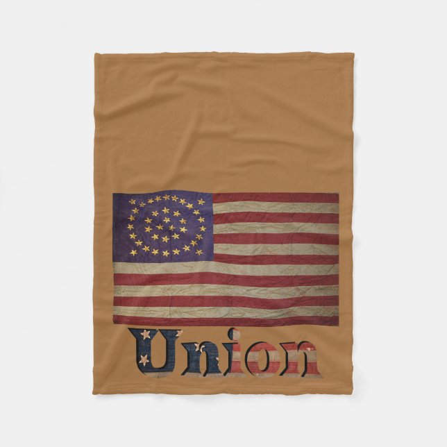 Civil War Union Flag ✨ Antique Historic  Fleece Blanket (Front)