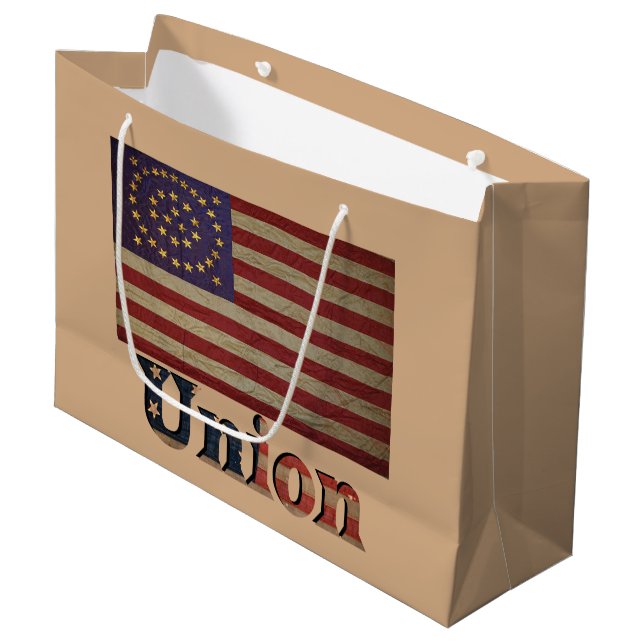 Civil War Union Flag ✨ Antique Historic  Large Gift Bag (Front Angled)