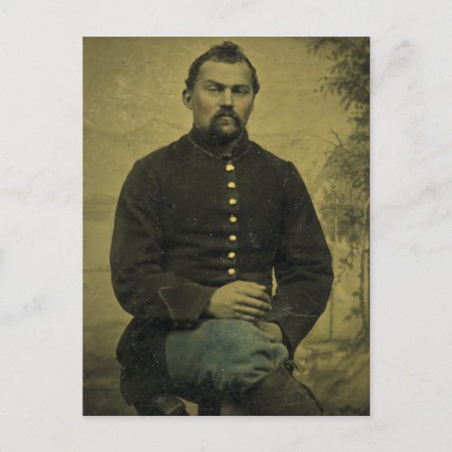 Civil War Union Soldier Tintype Postcard