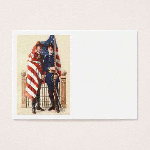 Civil War US Flag Union Confederate Soldier Business Cards