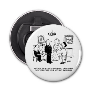 Civil Wedding Ceremony at a Registry Office Bottle Opener