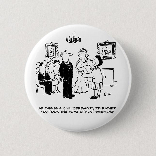 Civil Wedding Ceremony at a Registry Office Button (Front)