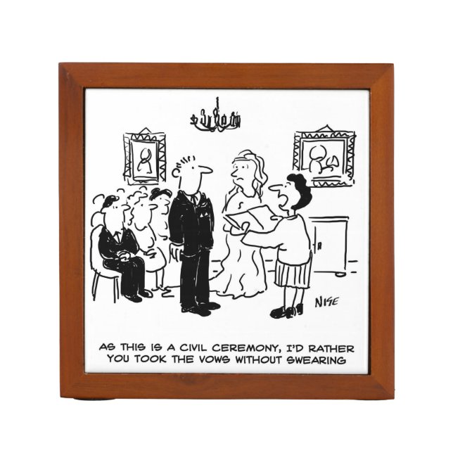 Civil Wedding Ceremony at a Registry Office Desk Organizer (Front)