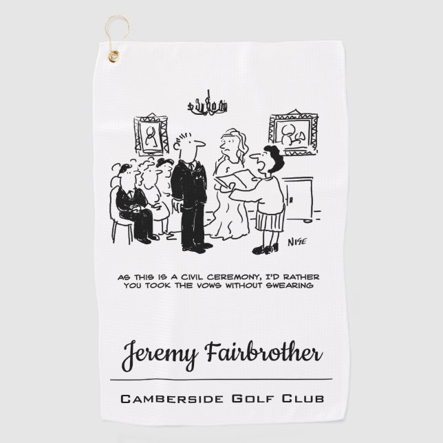 Civil Wedding Ceremony at a Registry Office Golf Towel (Front)