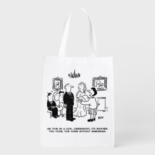 Civil Wedding Ceremony at a Registry Office Grocery Bag