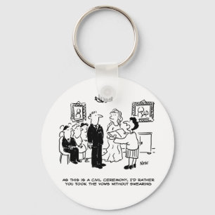 Civil Wedding Ceremony at a Registry Office Keychain